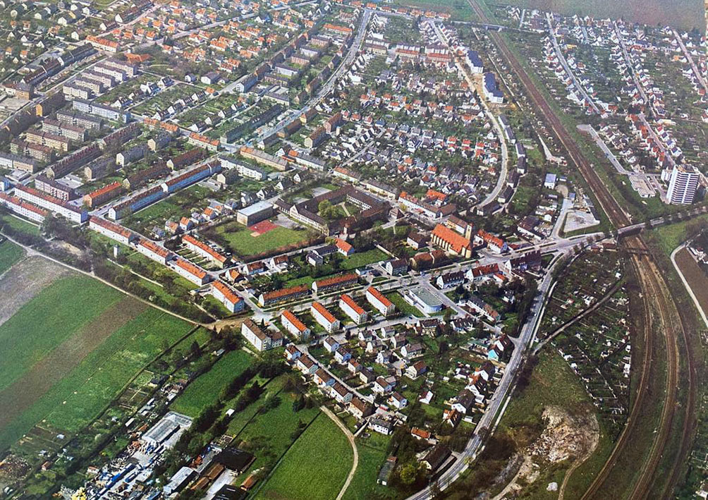 Alte Luftaufnahme vom Stadtteil Bärenkeller